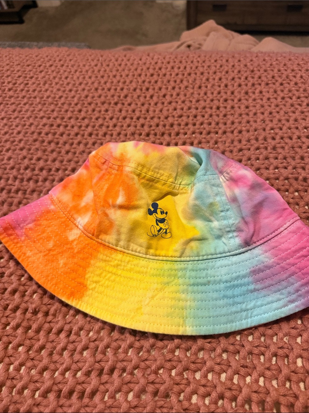 Disney Parks Tie-Dye Bucket Hat in Orange, Yellow, Blue, Pink